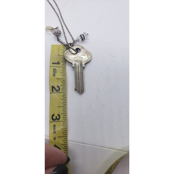 Vintage Key To Success Necklace Hand Stamped Embellished Business College Gift - Picture 9 of 15